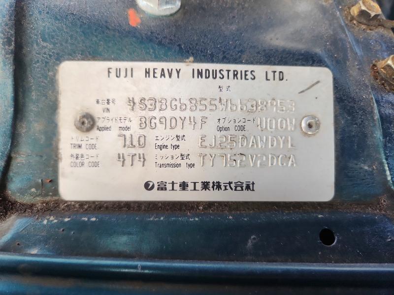 60565856 :رقم المزاد ، 4S3BG6855W6638953 vin ، 1998 Subaru Legacy مزاد بيع