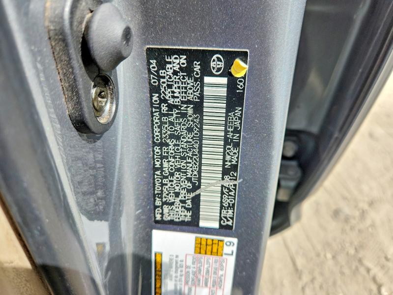 61904726 :رقم المزاد ، JTDKB22U440109243 vin ، 2004 Toyota Prius مزاد بيع
