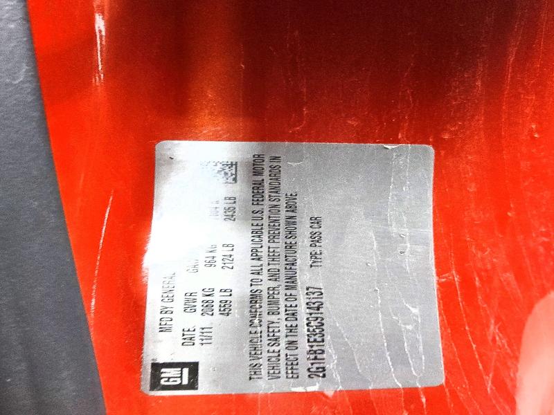 2012 Chevrolet Camaro მანქანა იყიდება აუქციონზე, vin: 2G1FB1E35C9143137, აუქციონის ნომერი: 57984516