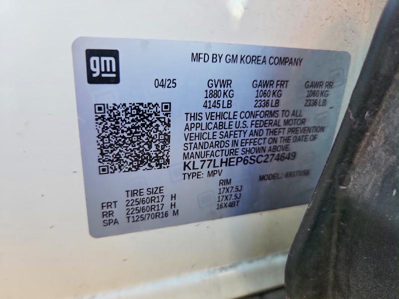 Продаж на аукціоні авто 2025 Chevrolet Trax, vin: KL77LHEP6SC274649, номер лоту: 60417926