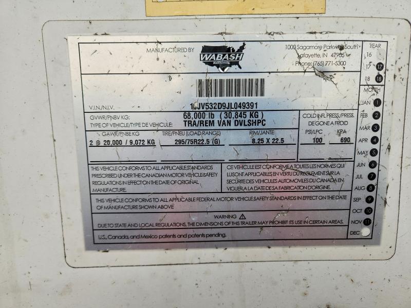Продажа на аукционе авто 2018 Wasbash Trailers, vin: 1JJV532D9JL049391, номер лота: 62959146