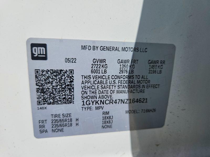 Продажа на аукционе авто 2022 Cadillac Xt5, vin: 1GYKNCR47NZ164621, номер лота: 59260926