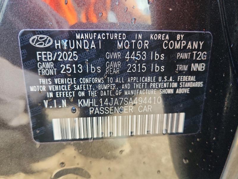 62226536 :رقم المزاد ، KMHL14JA7SA494410 vin ، 2025 Hyundai Sonata مزاد بيع