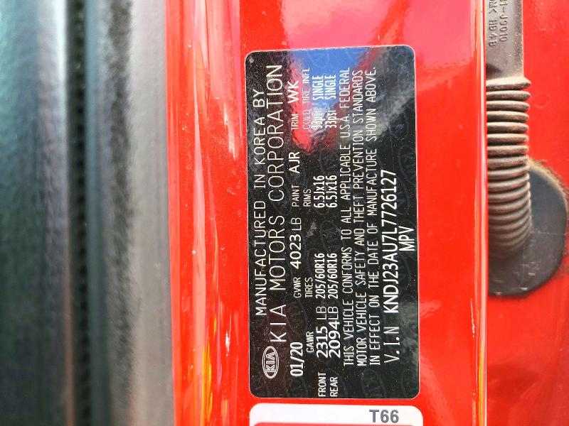 2020 Kia Soul მანქანა იყიდება აუქციონზე, vin: KNDJ23AU7L7726127, აუქციონის ნომერი: 59394416