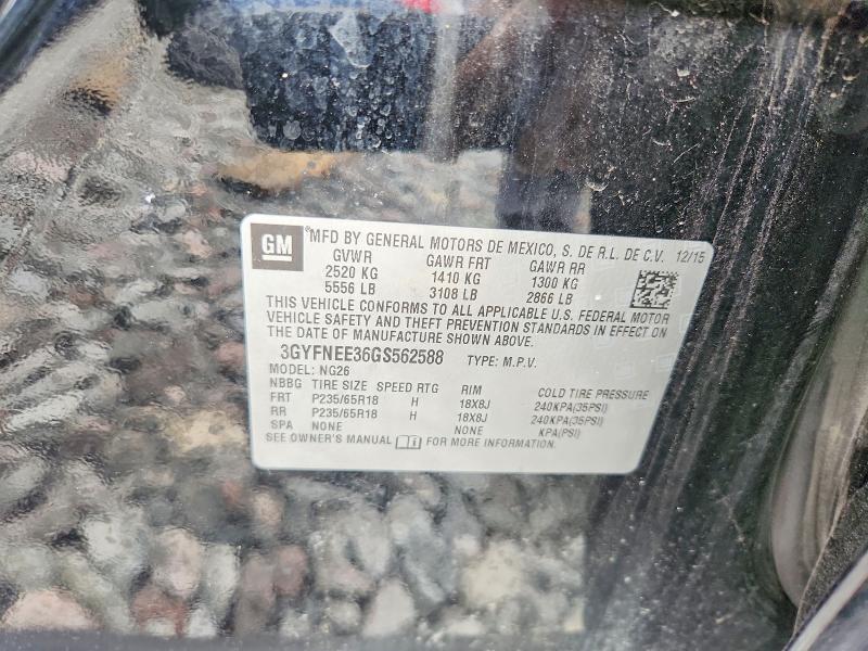 Aukcja sprzedaży 2016 Cadillac Srx, vin: 3GYFNEE36GS562588, numer aukcji: 60696966