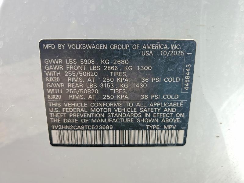 Продаж на аукціоні авто 2026 Volkswagen Atlas, vin: 1V2HN2CA8TC523689, номер лоту: 59864186