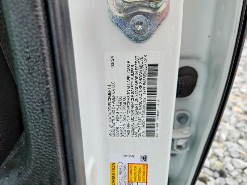 62678046 :رقم المزاد ، 1HGCY1F3XRA055352 vin ، 2024 Honda Accord مزاد بيع
