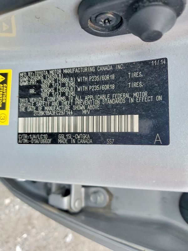 Продаж на аукціоні авто 2015 Lexus Rx 350, vin: 2T2BK1BA3FC297144, номер лоту: 59061166