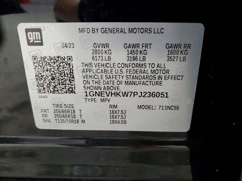 Aukcja sprzedaży 2023 Chevrolet Traverse, vin: 1GNEVHKW7PJ236051, numer aukcji: 62446726
