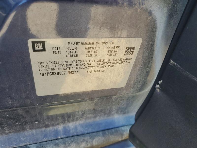 2014 Chevrolet Cruze მანქანა იყიდება აუქციონზე, vin: 1G1PC5SB0E7194277, აუქციონის ნომერი: 60769226