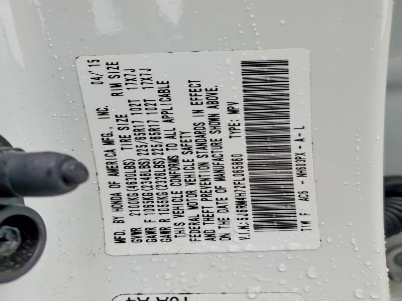 Продажа на аукционе авто 2015 Honda Cr-v, vin: 5J6RM4H72FL065860, номер лота: 59730866