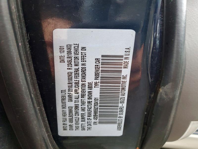 58843756 :رقم المزاد ، 4S3BH665527634101 vin ، 2002 Subaru Legacy مزاد بيع
