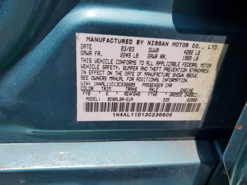 Продажа на аукционе авто 2003 Nissan Altima, vin: 1N4AL11D13C236605, номер лота: 61398906