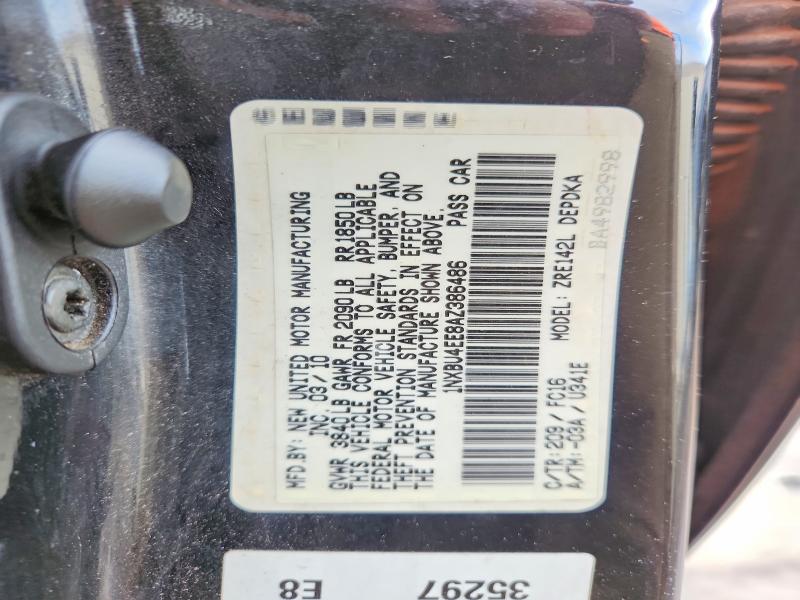 61694666 :رقم المزاد ، 1NXBU4EE8AZ386486 vin ، 2010 Toyota Corolla مزاد بيع