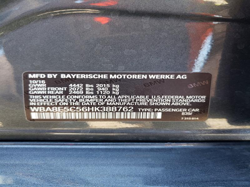 59838566 :رقم المزاد ، WBA8E5C56HK388762 vin ، 2017 Bmw 328 مزاد بيع