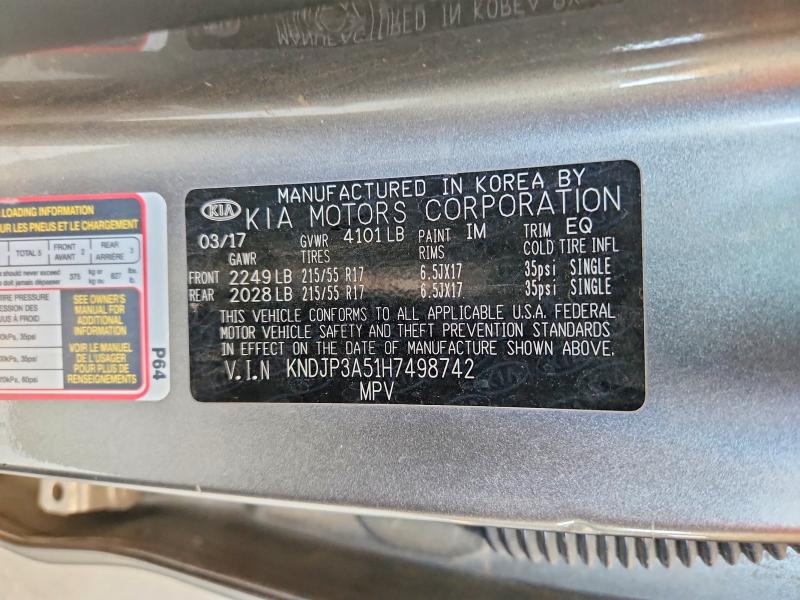 2017 Kia Soul მანქანა იყიდება აუქციონზე, vin: KNDJP3A51H7498742, აუქციონის ნომერი: 59276286