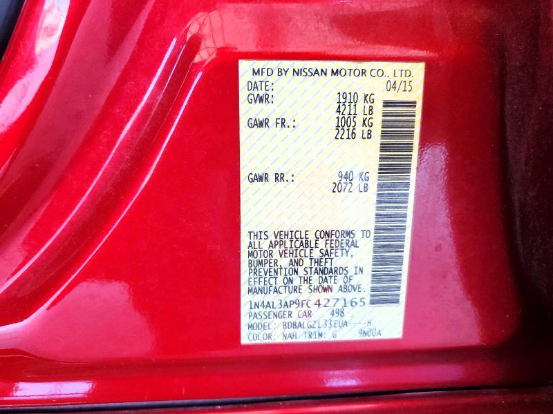 Aukcja sprzedaży 2015 Nissan Altima, vin: 1N4AL3AP9FC427165, numer aukcji: 59314026