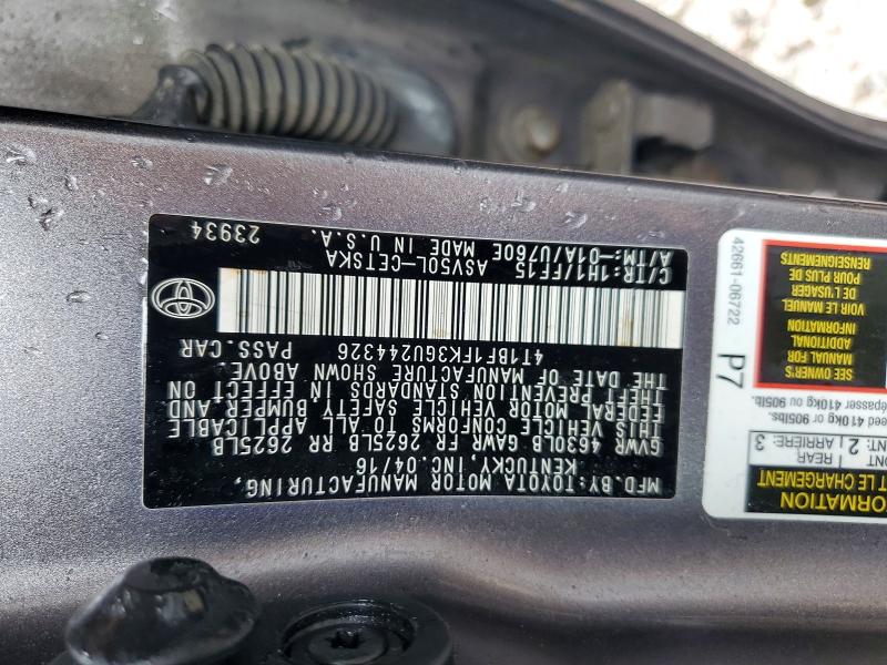 Продажа на аукционе авто 2016 Toyota Camry, vin: 4T1BF1FK3GU244326, номер лота: 63297386