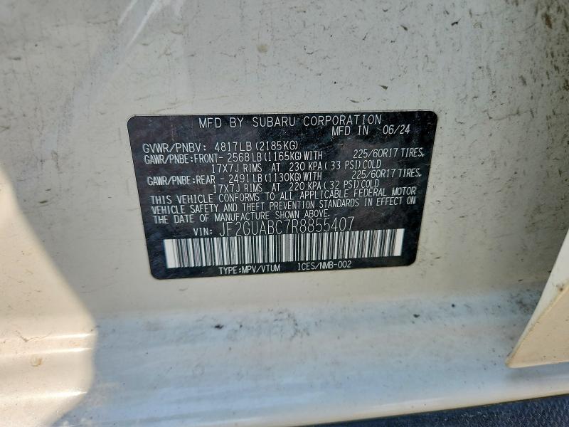 Продаж на аукціоні авто 2024 Subaru Crosstrek, vin: JF2GUABC7R8855407, номер лоту: 57961096