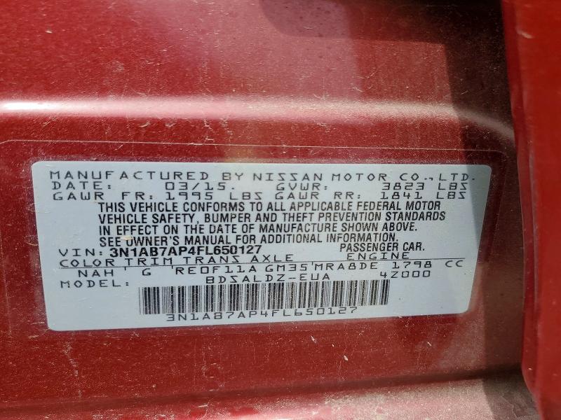 Продажа на аукционе авто 2015 Nissan Sentra, vin: 3N1AB7AP4FL650127, номер лота: 61586996