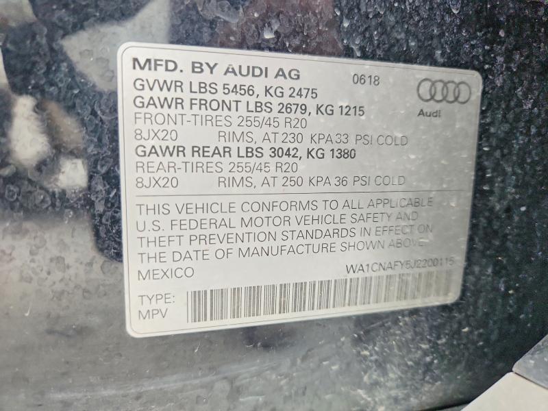 Продажа на аукционе авто 2018 Audi Q5, vin: WA1CNAFY5J2200115, номер лота: 62529776