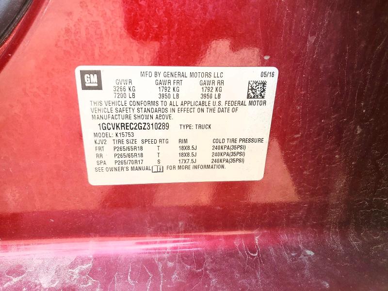 Aukcja sprzedaży 2016 Chevrolet Silverado, vin: 1GCVKREC2GZ310289, numer aukcji: 59265146