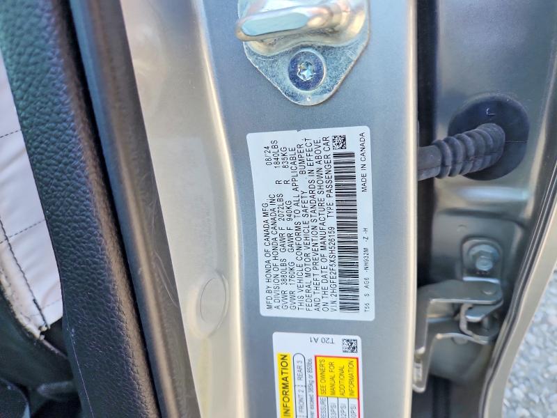 60158926 :رقم المزاد ، 2HGFE2F5XSH526159 vin ، 2025 Honda Civic مزاد بيع