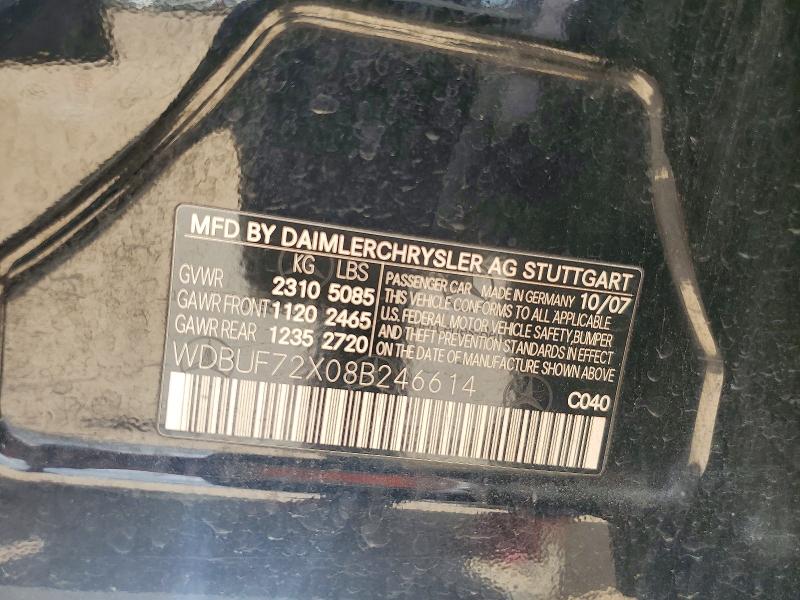 Продажа на аукционе авто 2008 Mercedes-benz E, vin: WDBUF72X08B246614, номер лота: 59605896