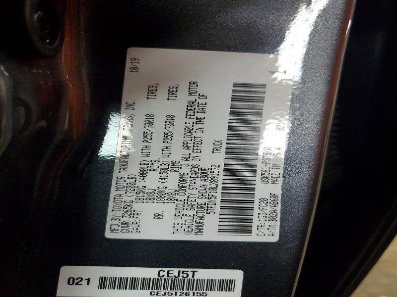 Aukcja sprzedaży 2020 Toyota Tundra, vin: 5TFDY5F10LX891572, numer aukcji: 62632616
