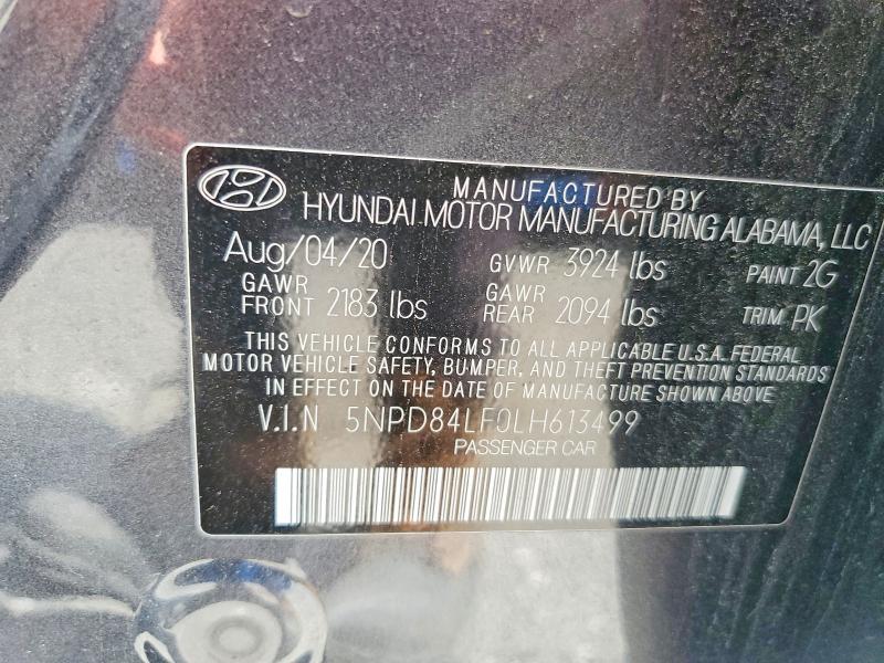 Продажа на аукционе авто 2020 Hyundai Elantra, vin: 5NPD84LF0LH613499, номер лота: 60156086