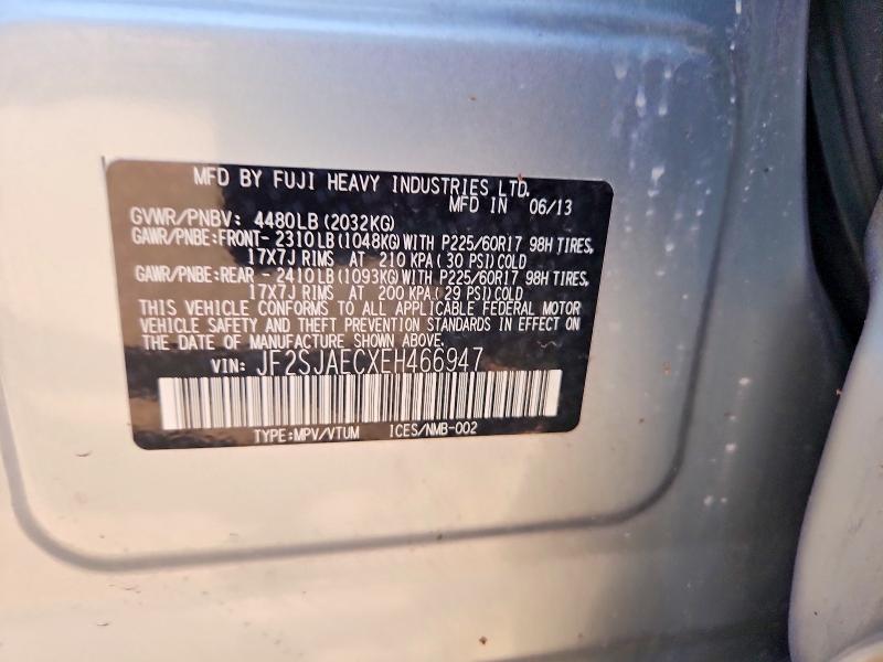 Aukcja sprzedaży 2014 Subaru Forester, vin: JF2SJAECXEH466947, numer aukcji: 60750846