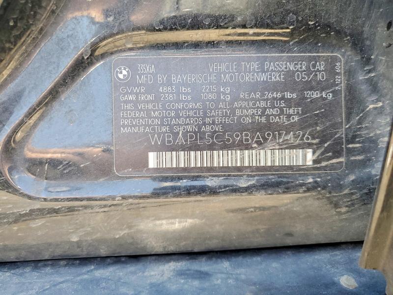 58563306 :رقم المزاد ، WBAPL5C59BA917426 vin ، 2011 Bmw 335 مزاد بيع