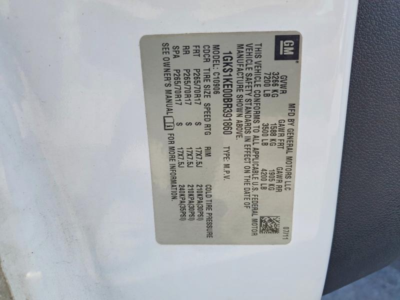 Aukcja sprzedaży 2011 Gmc Yukon Xl, vin: 1GKS1KE00BR391860, numer aukcji: 62596686
