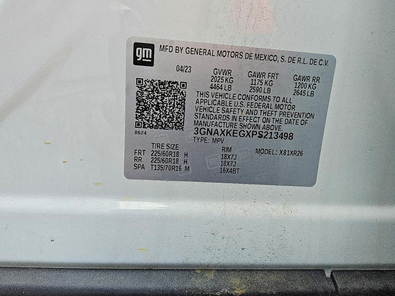 Продаж на аукціоні авто 2023 Chevrolet Equinox, vin: 3GNAXKEGXPS213498, номер лоту: 59738326