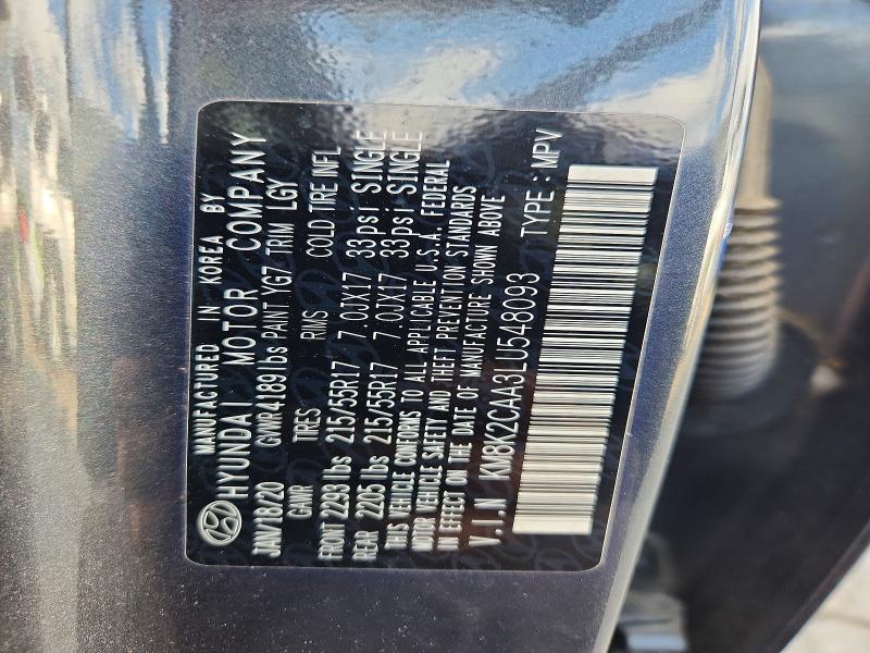 2020 Hyundai Kona მანქანა იყიდება აუქციონზე, vin: KM8K2CAA3LU548093, აუქციონის ნომერი: 61963896