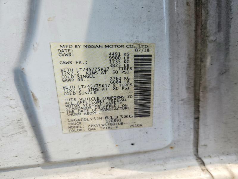 2018 Nissan Nv მანქანა იყიდება აუქციონზე, vin: 1N6AF0LY5JN813386, აუქციონის ნომერი: 62356766