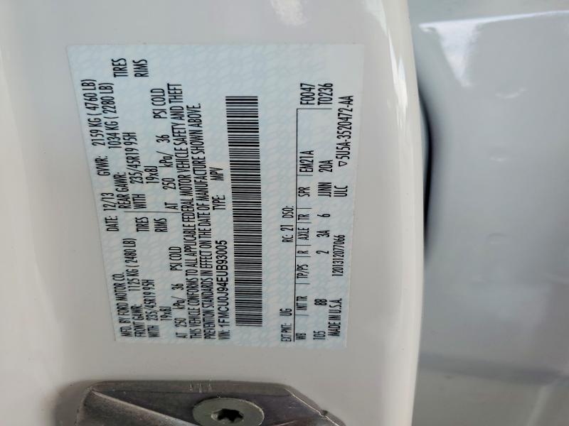 Продаж на аукціоні авто 2014 Ford Escape, vin: 1FMCU0J94EUB93005, номер лоту: 59656226