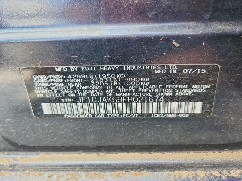 Aukcja sprzedaży 2015 Subaru Impreza, vin: JF1GJAK69FH021674, numer aukcji: 61997776