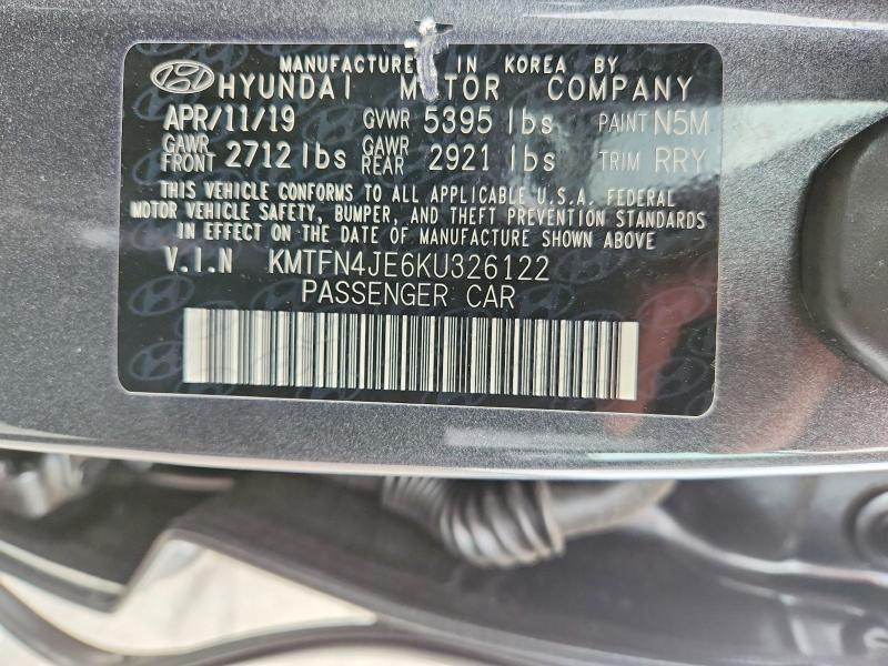60133306 :رقم المزاد ، KMTFN4JE6KU326122 vin ، 2019 Genesis G80 مزاد بيع