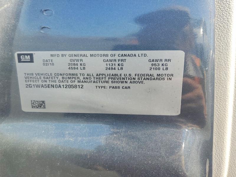 61244776 :رقم المزاد ، 2G1WA5EN0A1205812 vin ، 2010 Chevrolet Impala مزاد بيع