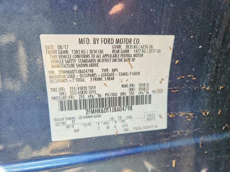 Продаж на аукціоні авто 2018 Ford Flex, vin: 2FMHK6DT1JBA04798, номер лоту: 61853476