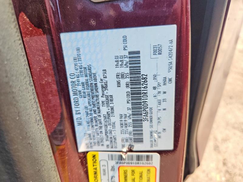 Продаж на аукціоні авто 2013 Ford Fusion, vin: 3FA6P0D91DR162682, номер лоту: 60561706