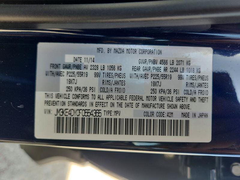 61985096 :رقم المزاد ، JM3KE4DY0F0554365 vin ، 2015 Mazda Cx-5 مزاد بيع