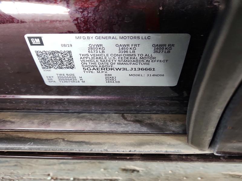 Aukcja sprzedaży 2020 Buick Enclave, vin: 5GAERDKW3LJ136661, numer aukcji: 61948356