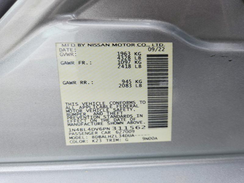 60654496 :رقم المزاد ، 1N4BL4DV6PN311562 vin ، 2023 Nissan Altima مزاد بيع
