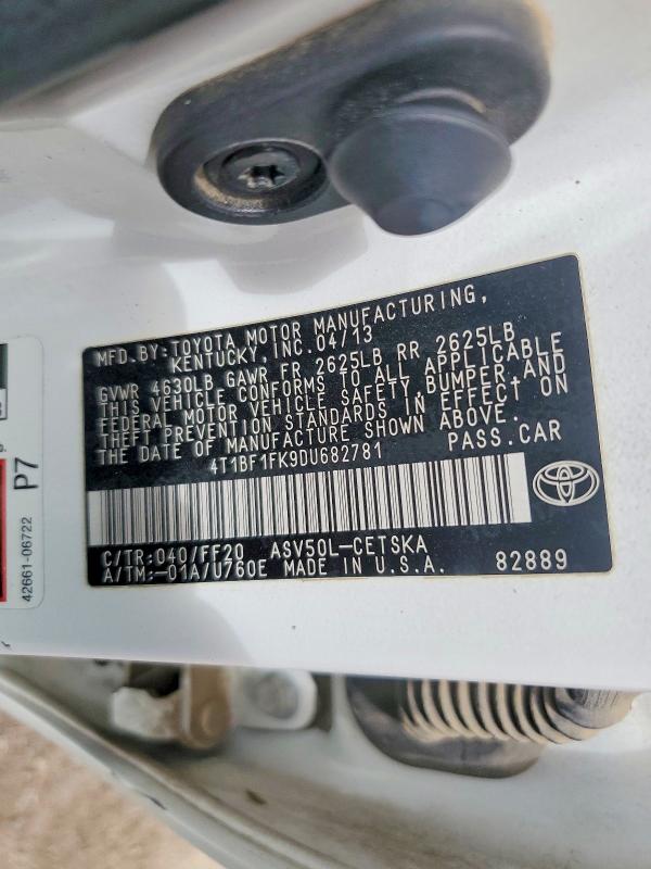 Продажа на аукционе авто 2013 Toyota Camry, vin: 4T1BF1FK9DU682781, номер лота: 61766696