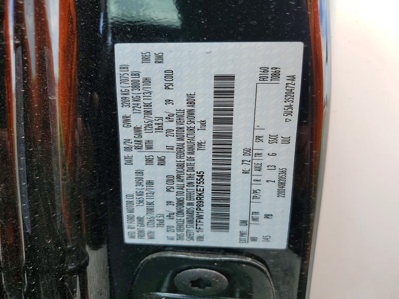 2024 Ford F150 მანქანა იყიდება აუქციონზე, vin: 1FTFW1P89RKE75545, აუქციონის ნომერი: 59617176