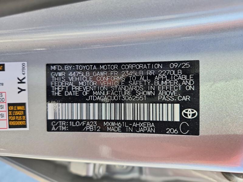 Продажа на аукционе авто 2026 Toyota Prius Plug-in Hybrid, vin: JTDACACU0T3062551, номер лота: 61926716