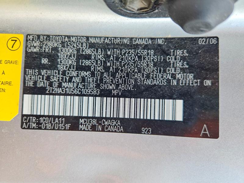 Продажа на аукционе авто 2006 Lexus Rx, vin: 2T2HA31U56C109583, номер лота: 59603976