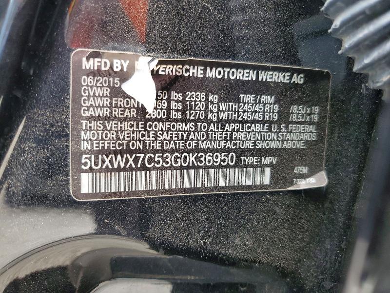 Продажа на аукционе авто 2016 Bmw X3, vin: 5UXWX7C53G0K36950, номер лота: 61000056